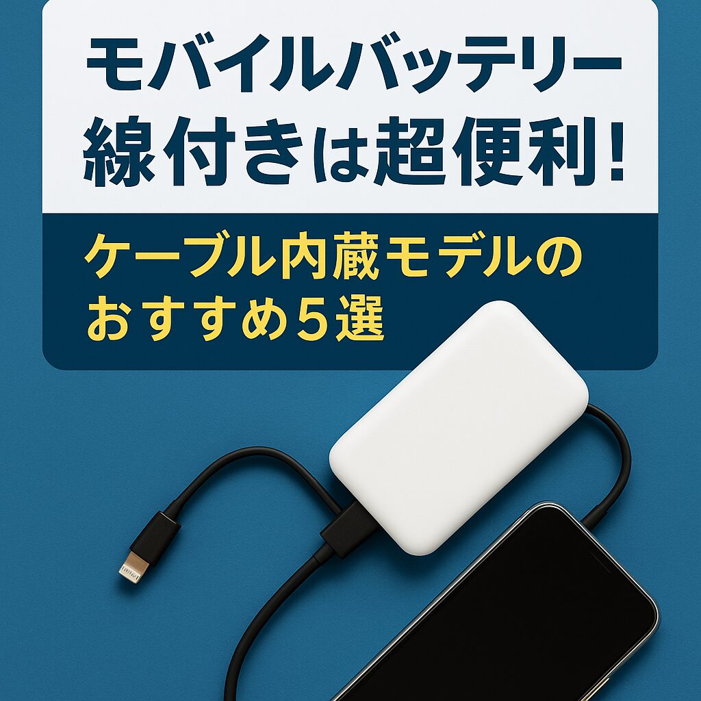 モバイルバッテリー 線付きは超便利！ケーブル内蔵モデルのおすすめ5選