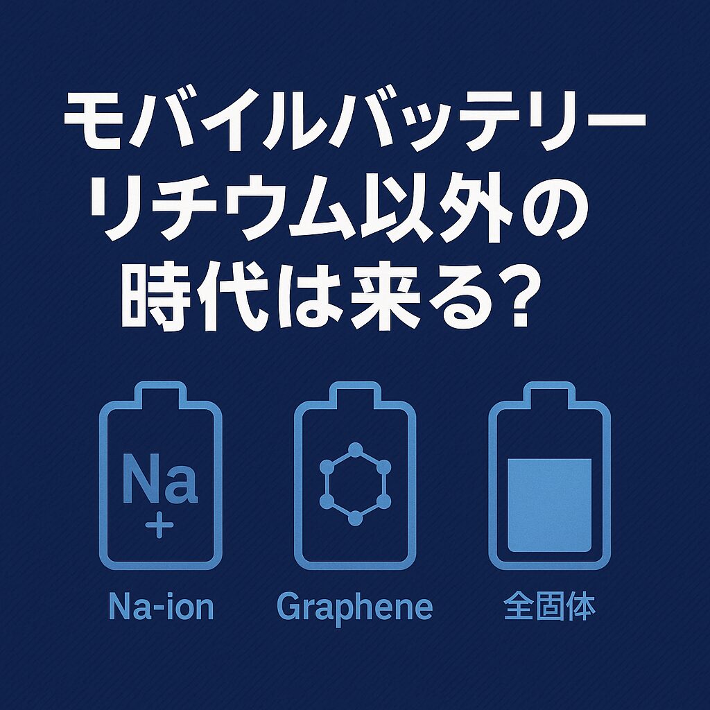 モバイルバッテリー リチウム以外に注目！ナトリウム・グラフェン・全固体の最新情報